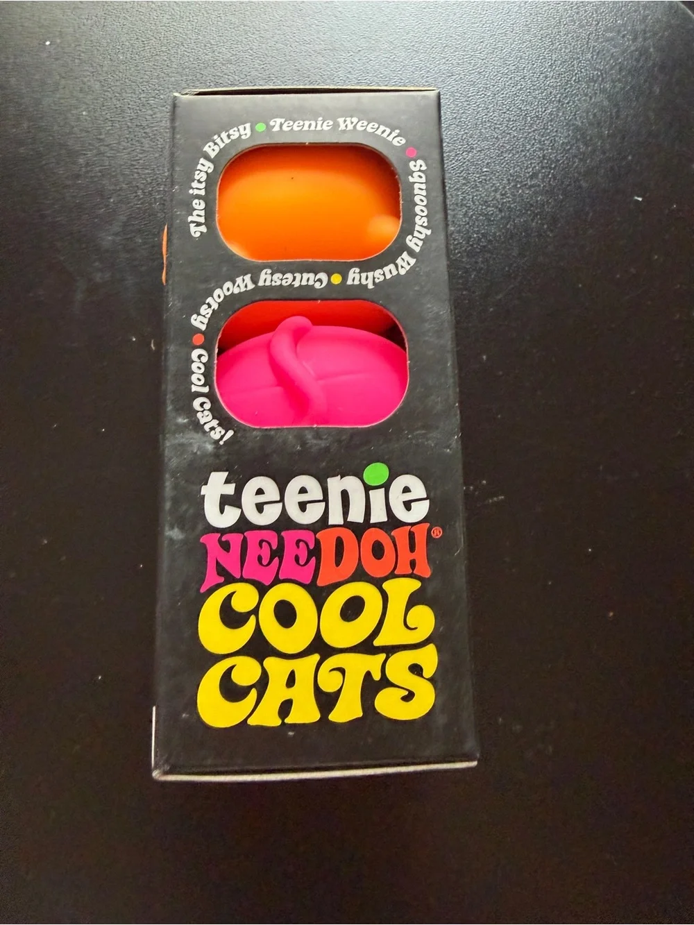 Nee Doh Schylling Teenie Cool Cats 3-pack Pink Orange Purple Squishy Sensory Toy